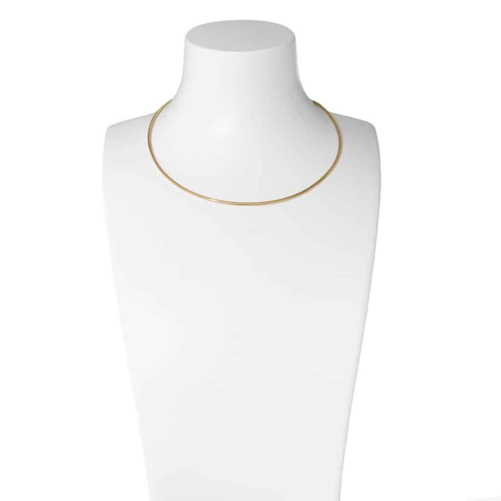 Halsschmuck für Damen, Goldketten, Omegareifen, Halsreifen aus Gold, runde Goldkette für Anhänger, Halsreif, Produktfoto 10754