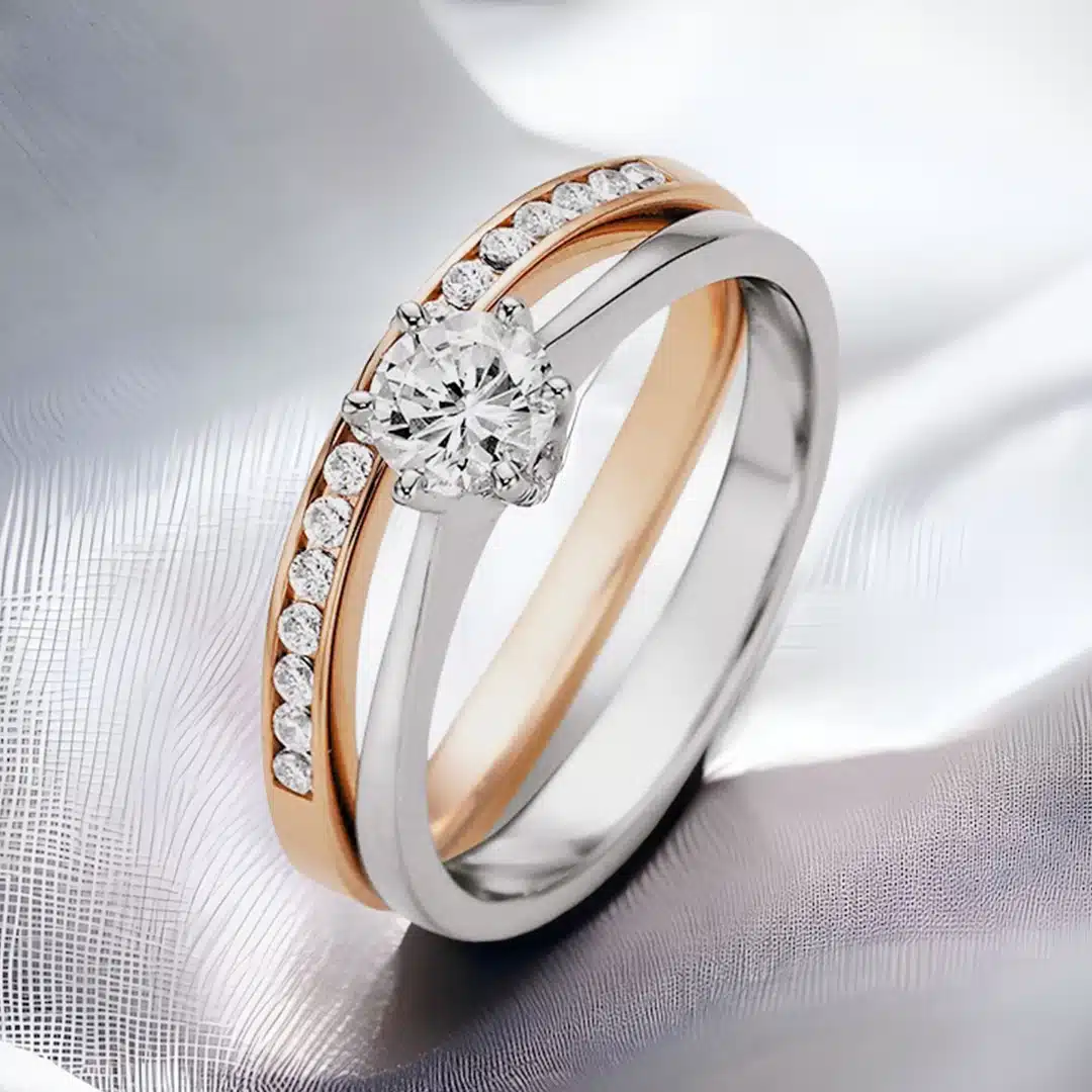 Verlobungsringe Memoire Ringe als Beisteckringe für Solitär Ringe von Juwelier Brandstetter Wien