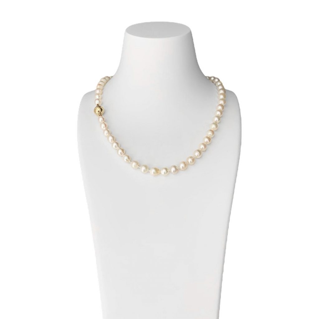 Perlenschmuck Perlenkette klassische Perlenkette mit Magnetschließe 925 Silber vergoldet meine erste Perle erste Perlenkette für Mädchen, Damen Produktfoto 12750