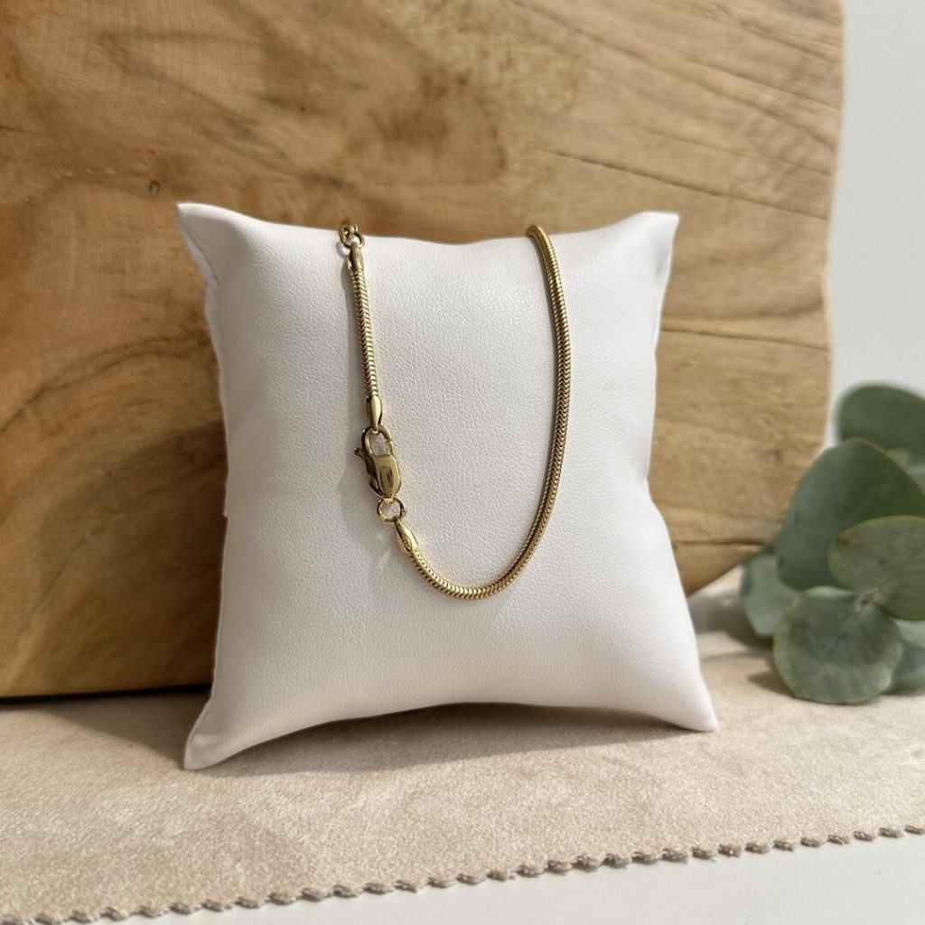 Goldketten Goldketten für Anhänger Anhängerketten Schlagenketten aus Gelbgold 750 Gelbgold 45cm