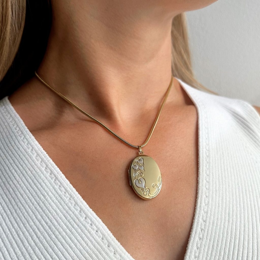 Gold Medaillon Anhänger 585 Gelbgold 9838