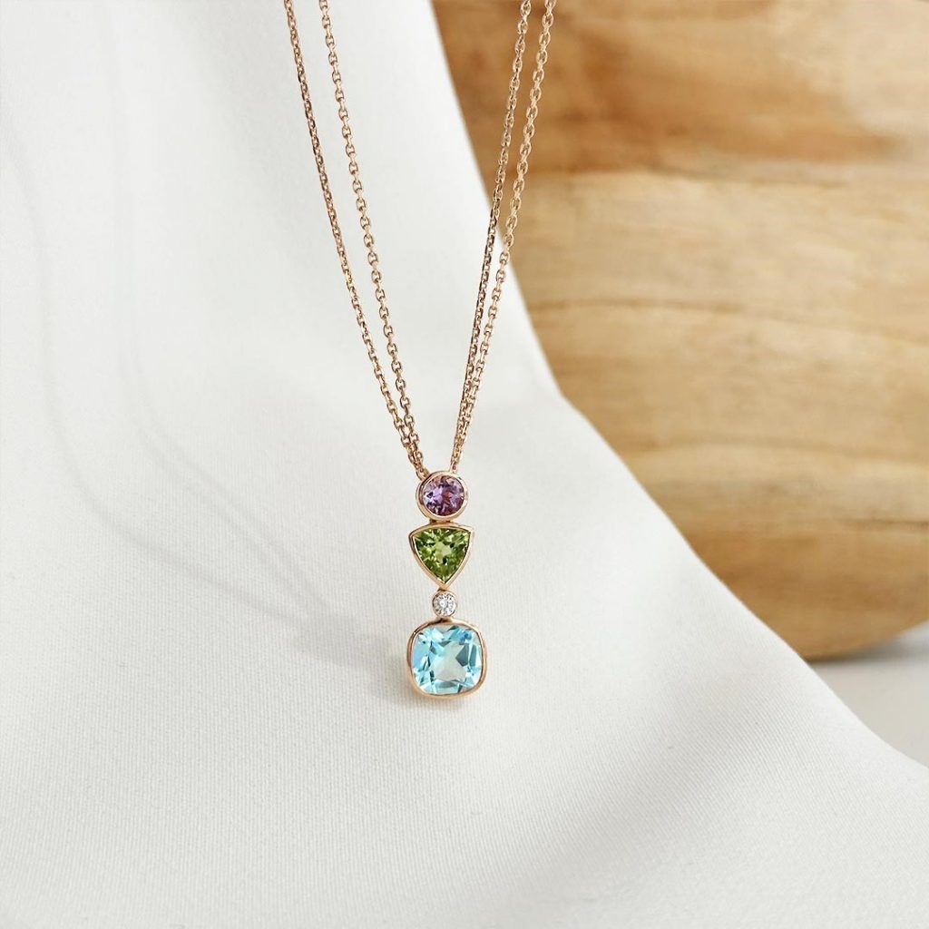 Anhänger 750 Roségold Edelsteine 16429